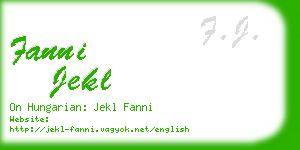 fanni jekl business card